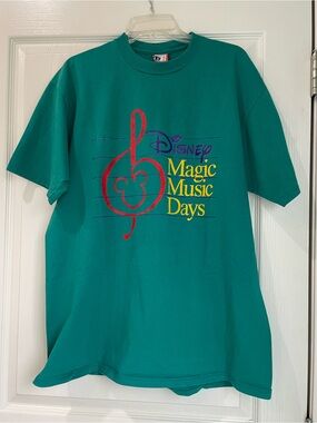 Vintage Disney Teal 'Magic Music Days' Graphic Tee size XL